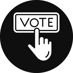 Election Glyph Black Circle Icon