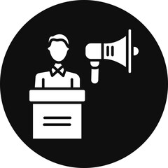 Campaign Glyph Black Circle Icon