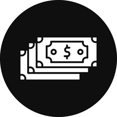 Money Glyph Black Circle Icon