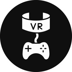 Vr Game Glyph Black Circle Icon