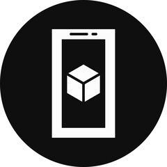 Augmented Reality Glyph Black Circle Icon