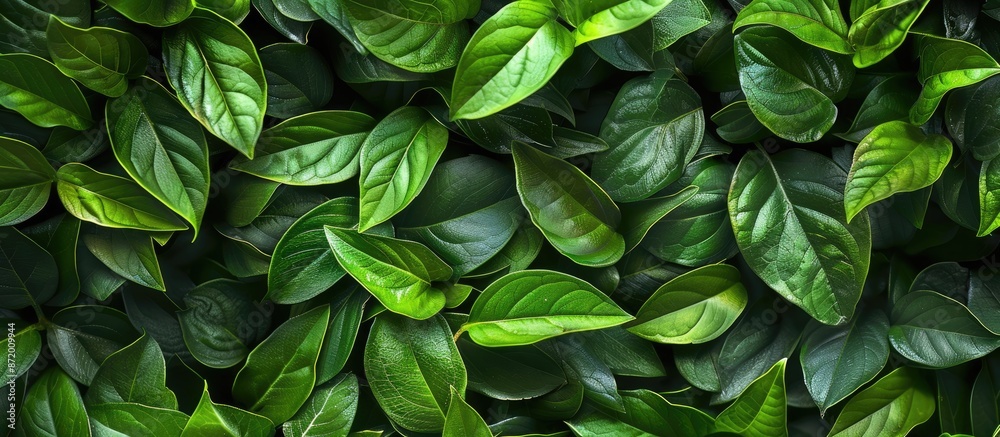Poster background of green leaves with copy space image.
