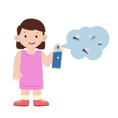 Mosquito repellent spray. mosquito control concept