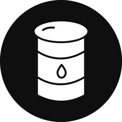 Oil Barrel Glyph Black Circle Icon