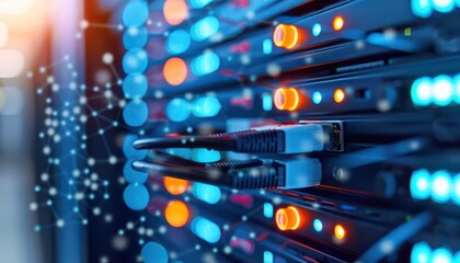 Fototapeta premium A captivating web of servers and local area networks