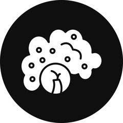 Asbestos Glyph Black Circle Icon