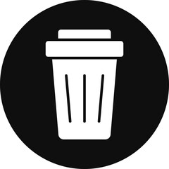 Trash Glyph Black Circle Icon