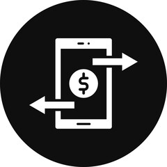 Transaction Glyph Black Circle Icon
