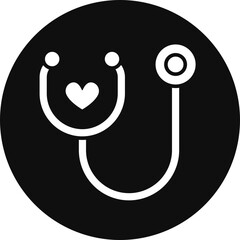 Medical Checkup Glyph Black Circle Icon