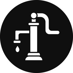 Water Pump Glyph Black Circle Icon