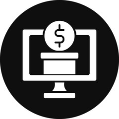 Online Donation Glyph Black Circle Icon