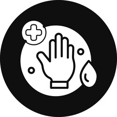 Sanitation Glyph Black Circle Icon