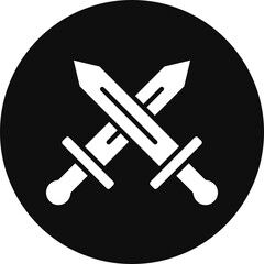 War Glyph Black Circle Icon