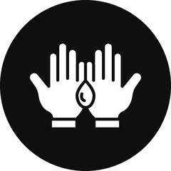 Obraz premium Clean Water Glyph Black Circle Icon