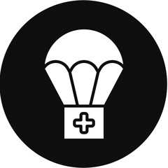 Humanitarian Help Glyph Black Circle Icon