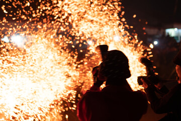 Torch war festival that held on jepara,central java