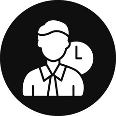 Working Hours Glyph Black Circle Icon