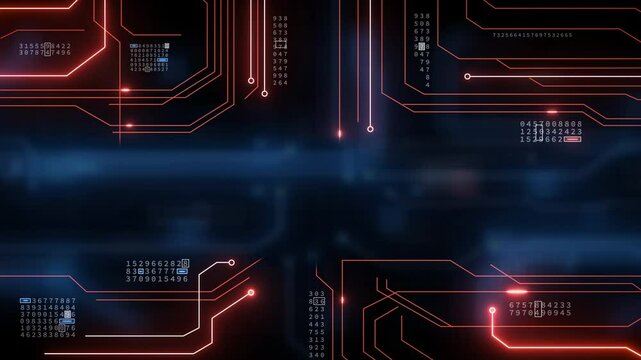 Digital cyberspace circuit board with binary code particles network