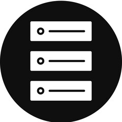 Server Glyph Black Circle Icon