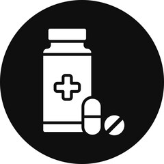 Medicine Glyph Black Circle Icon