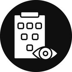 Eye Exam Glyph Black Circle Icon