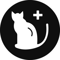 Veterinary Glyph Black Circle Icon