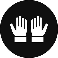 Gloves Glyph Black Circle Icon