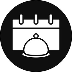 Dinner Glyph Black Circle Icon