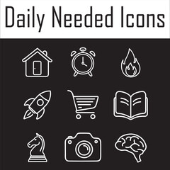 Daily needs icons set