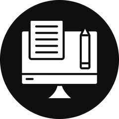 Text Editor Glyph Black Circle Icon