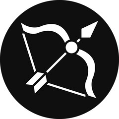 Crossbow Glyph Black Circle Icon