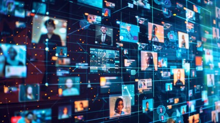 virtual classroom setting, where students and teachers interact through digital platforms. 