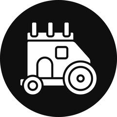 Caravan Glyph Black Circle Icon
