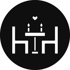 Candle Night Glyph Black Circle Icon