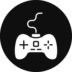 Gaming Console Glyph Black Circle Icon