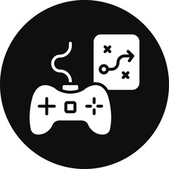 Game Plan Glyph Black Circle Icon