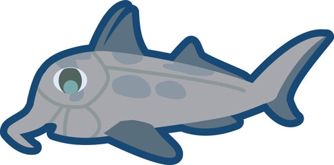 かわいいゾウギンザメのイラスト