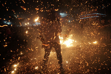 Torch war festival that held on jepara,central java
