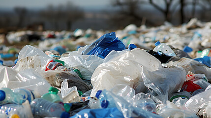 Plastic waste at a recycling plant for separation.