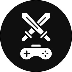 Adventure Game Glyph Black Circle Icon