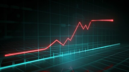 Naklejka premium Creative growing business chart hologram on blurry background