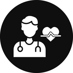 Doctor Vector Glyph Black Circle Icon