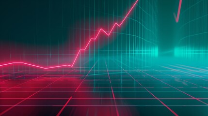 Fototapeta premium Creative growing business chart hologram on blurry background