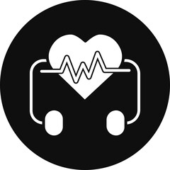 Defribillator Vector Glyph Black Circle Icon