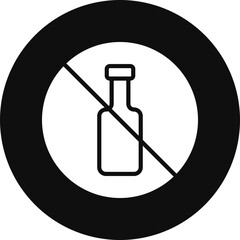 No Alcohol Vector Glyph Black Circle Icon