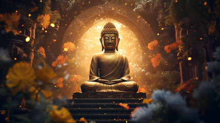 Buddha statue in a tranquil temple
