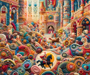 Obraz premium Fabric Castle Fantasy Scene