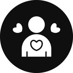 Self Love Vector Glyph Black Circle Icon