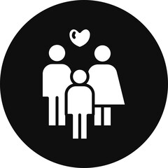 Family Vector Glyph Black Circle Icon