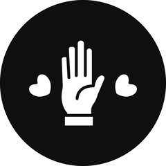 Hand Vector Glyph Black Circle Icon